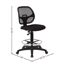 Black Drafting Chair – Tall Office Chair With 20-Inch Foot Rest
