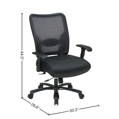 Black Leather Chair – Low-Back Work Chair for Teachers and Office Use