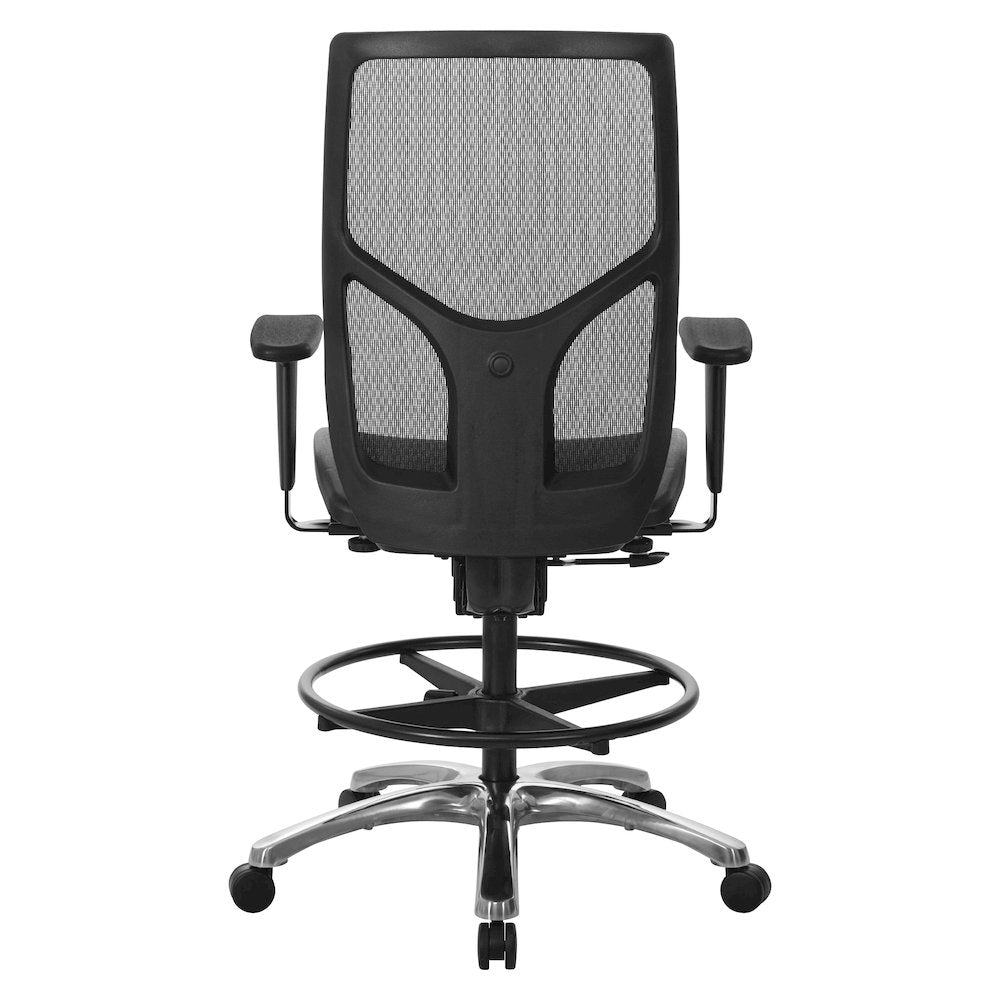 ProGrid Mesh Back Drafting Chair with Black Mesh Seat, PU Padded