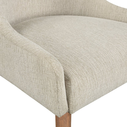 Kaylen Dining Chair 2-Pack in Linen Fabric with Medium Oak Legs