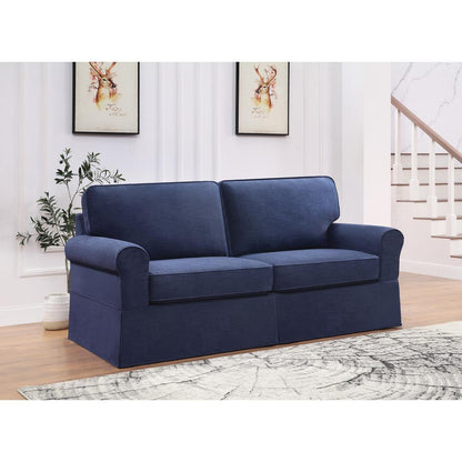 Slip Cover Sofa in Navy Fabric