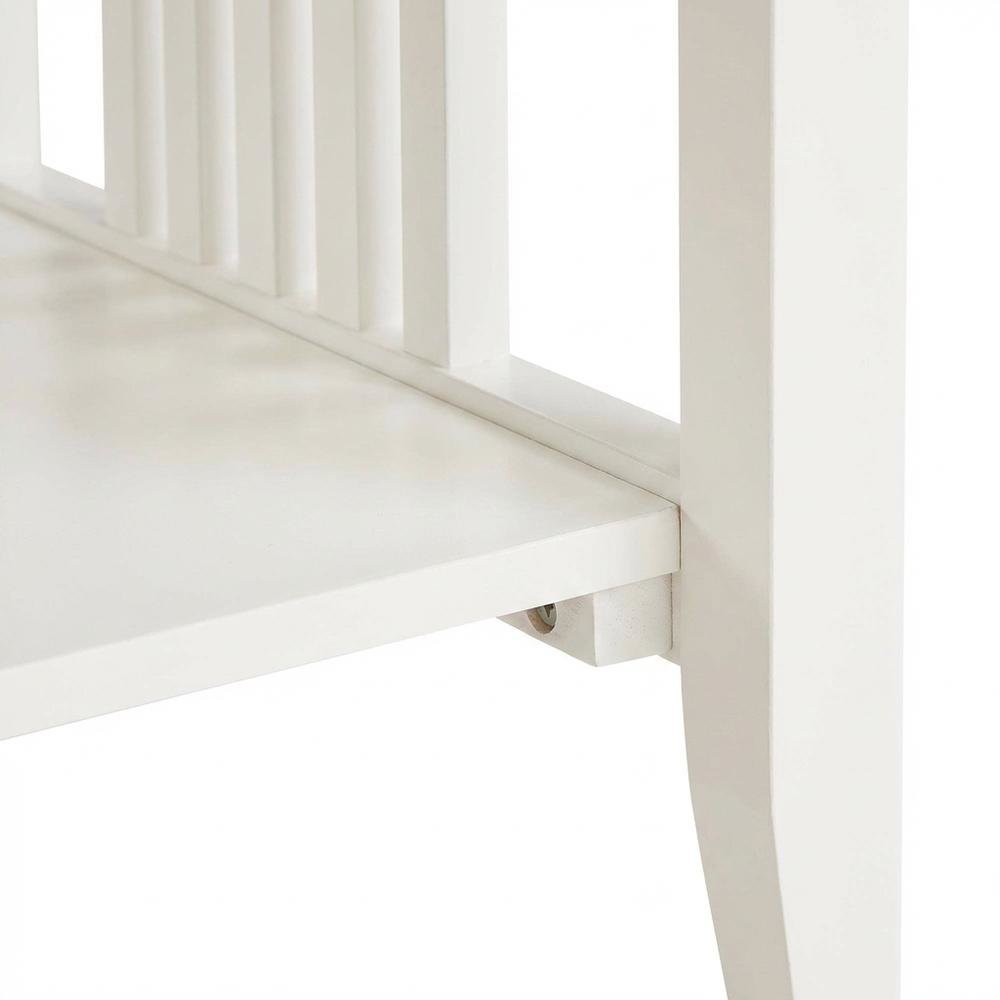 White Finish End Table with Modern Design and Smooth Surface