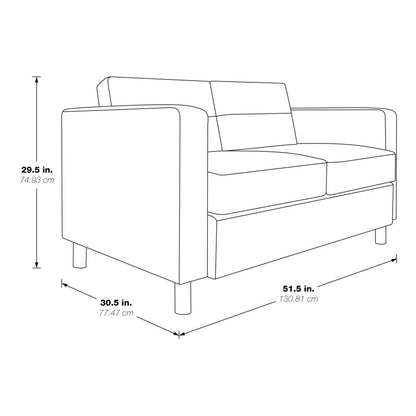 Pacific LoveSeat In Cement Fabric, PAC52-M59