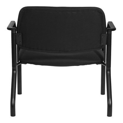 Big & Tall Guest Chair in Icon Black Fabric with PU Arms and Black Metal Frame