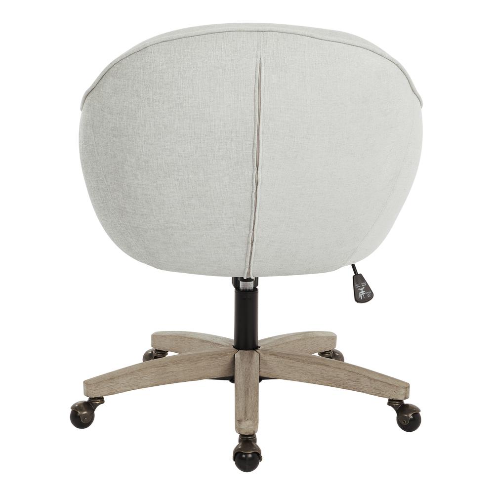 Nora Office Chair in Dove Fabric with Grey Brush Wood Base KD, NRA26-SK329