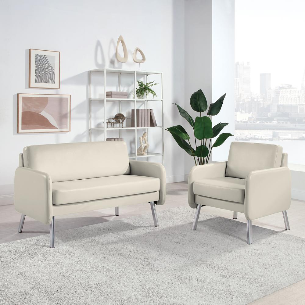 Lounge Loveseat in Faux Leather