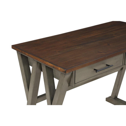 Jericho Rustic Writing Desk w/ Drawers in Slate Grey Finish