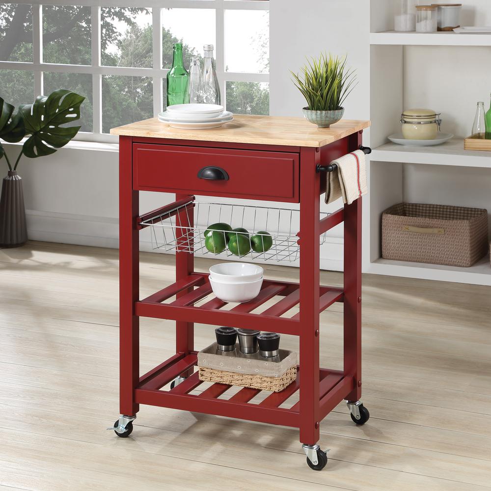 Hampton Kitchen Cart Red