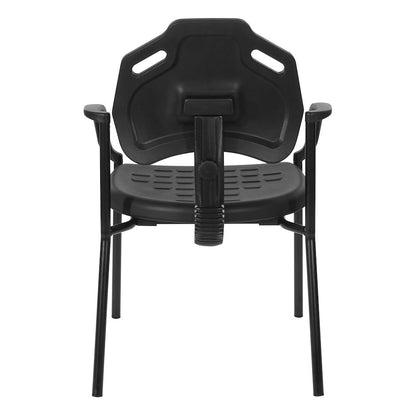Black Self Skinned Urethane Guest Arm Chair in Black Finish Frame