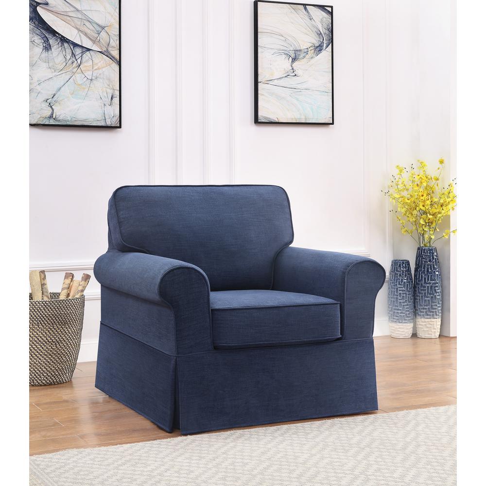 Chair with Navy Slip Cover