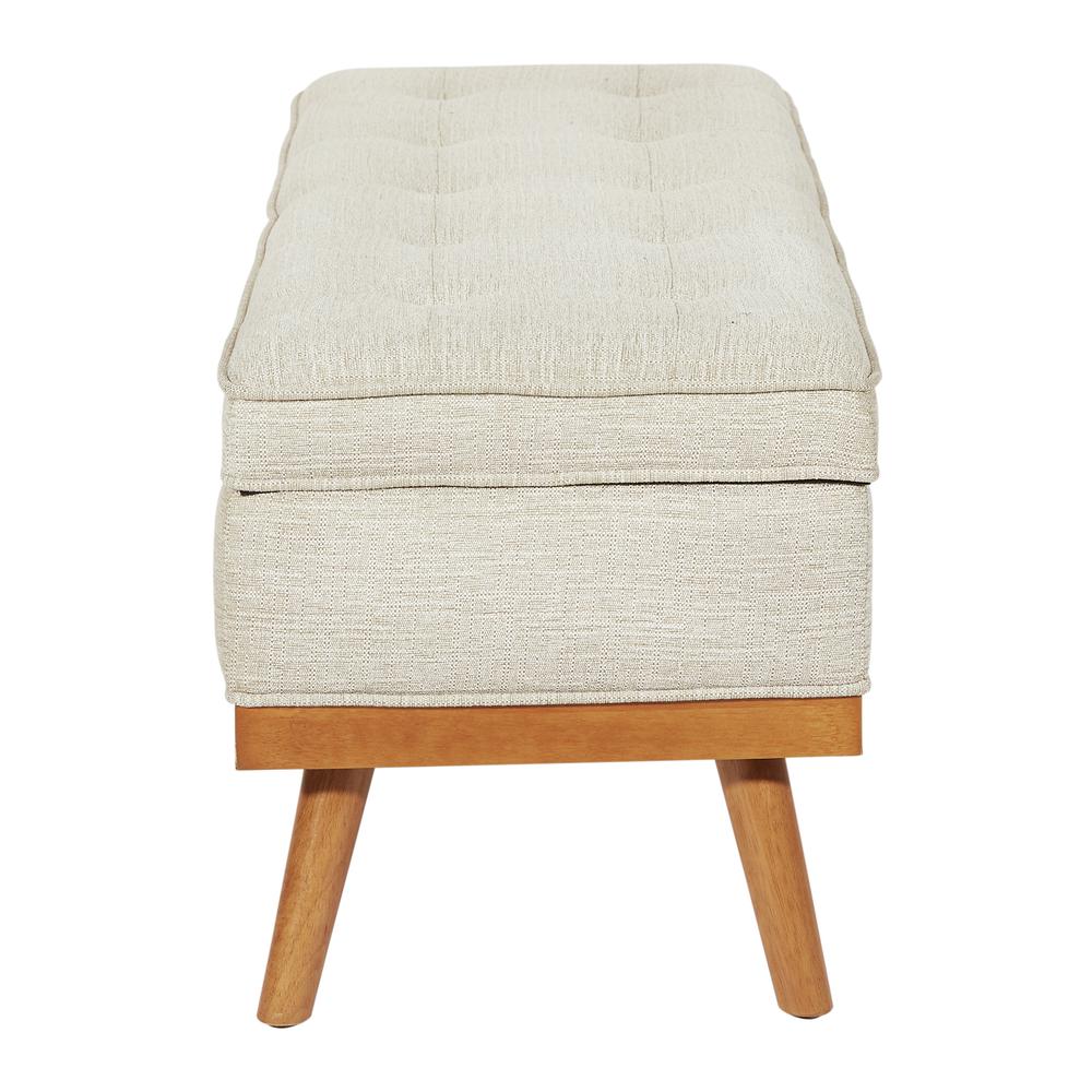 Katheryn Storage Bench in Linen Fabric with Light Espresso Legs , KAT-BY6