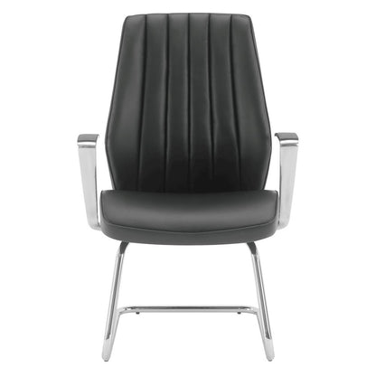 Visitor’s Chair with Fixed Padded Aluminum Arms and Chrome Sled Base