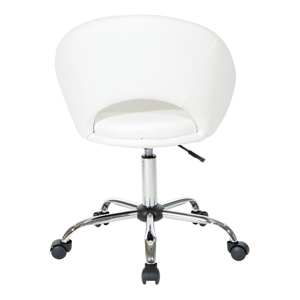 Milo Height Adjustable Home Office Chair in Durable White Faux Leather, ML26SA-W32