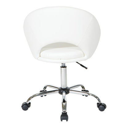 Milo Height Adjustable Home Office Chair in Durable White Faux Leather, ML26SA-W32