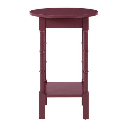 Golden Side Table in Maroon Wood Finish