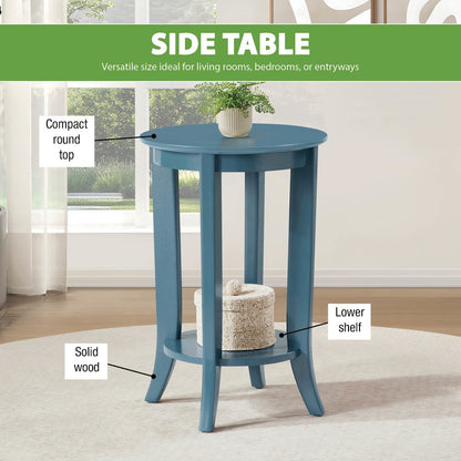 Golden Side Table in Blue Wood Finish