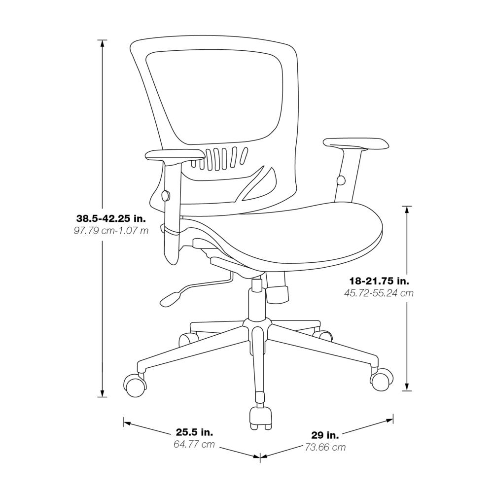 Mesh Back & Seat Locking Tilt Task Chair with Chrome Base, EM91027C-3