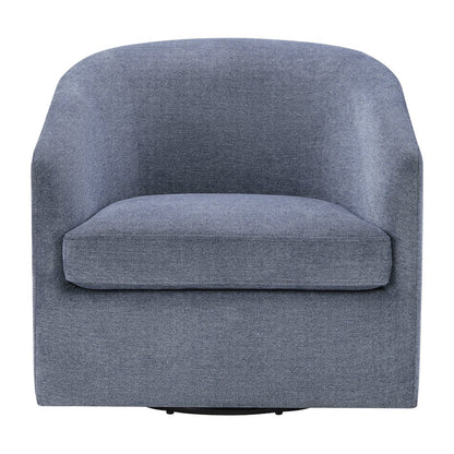 Parker Swivel Tub Chair in Blue Fabric
