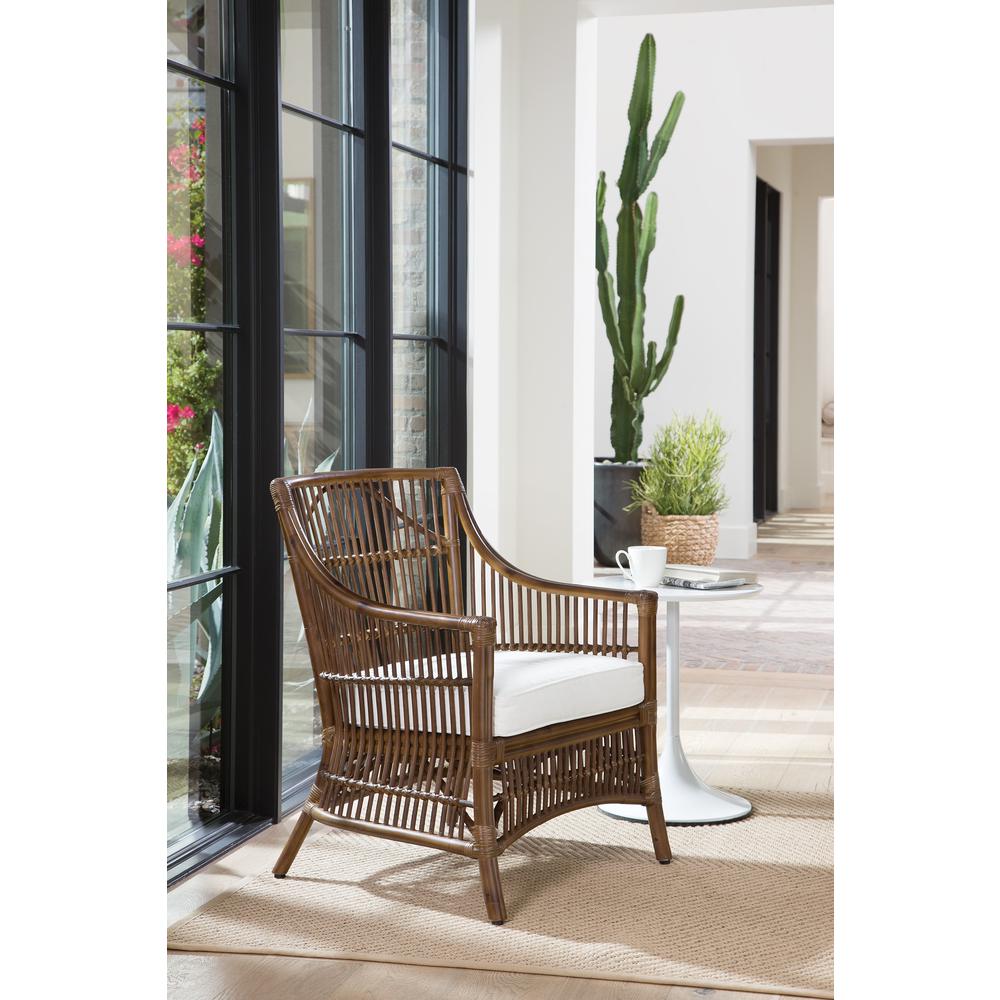 Maui Chair with Cream Cushion and Brown Washed Rattan Frame, MAU-BRS
