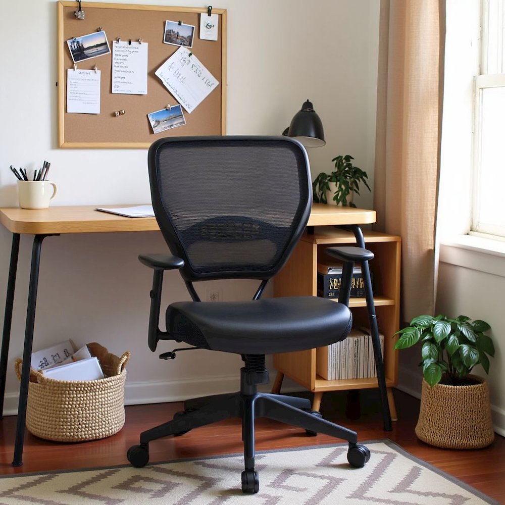 Ergonomic Office Chair – Leather Home Office Desk Chair With Support