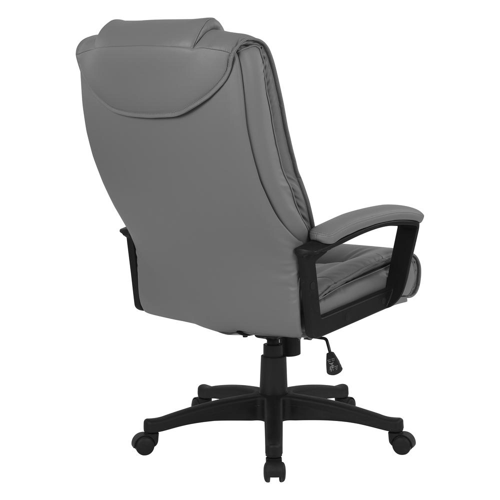 High Back Bonded Lthr Chair, Charcoal