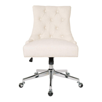 Amelia Office Chair in Linen Fabric with Chrome Base, AME26-L32