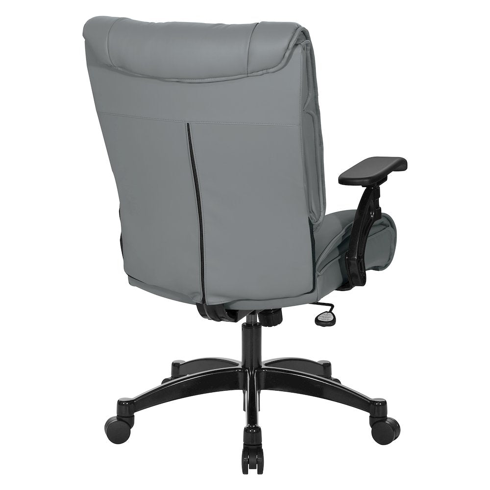 Charcoal Grey Leather Conference Chair with Cantilever Arms, Steel Base