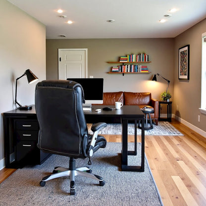 Black Leather Office Chair – Executive High Back Chair With Lumbar Support
