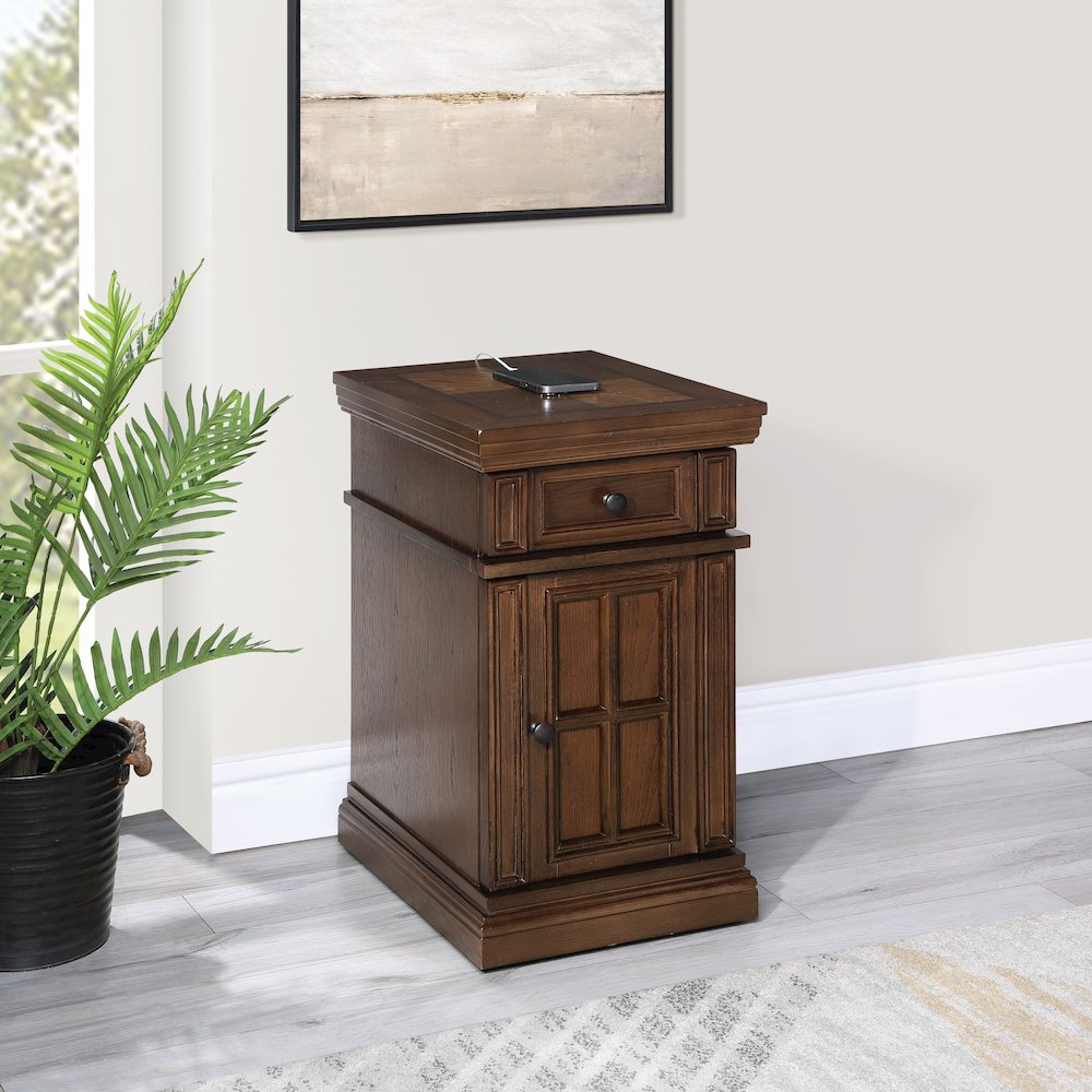 Chair Side Table with Power