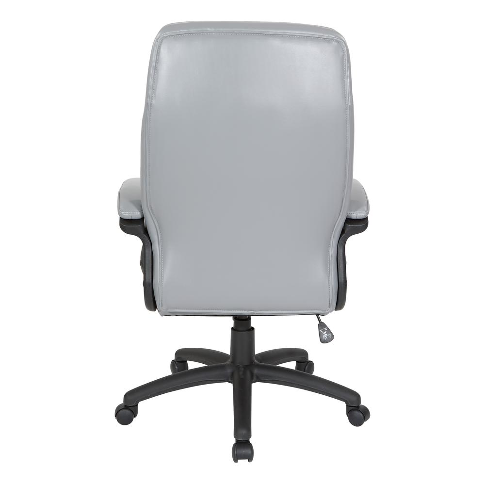 Executive High Back Charcoal Grey Bonded Leather Chair with Locking Tilt Control and Match Stitching, EC6583-EC42