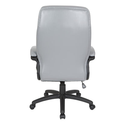Executive High Back Charcoal Grey Bonded Leather Chair with Locking Tilt Control and Match Stitching, EC6583-EC42