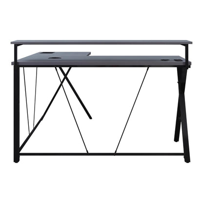 Checkpoint Battlestation L shaped Gaming Desk with RGB LED Lights, CKP5454GLD