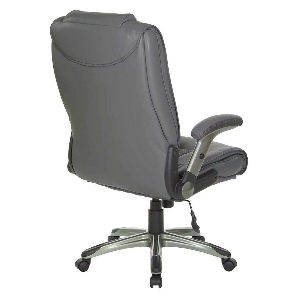 Exec Bonded Lthr Office Chair, Charcoal Grey / Titanium