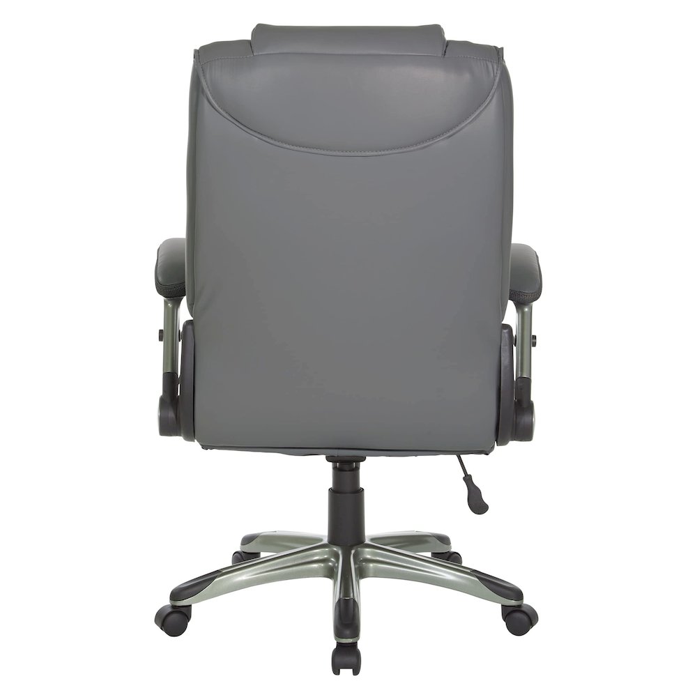 Exec Bonded Lthr Office Chair, Charcoal Grey / Titanium