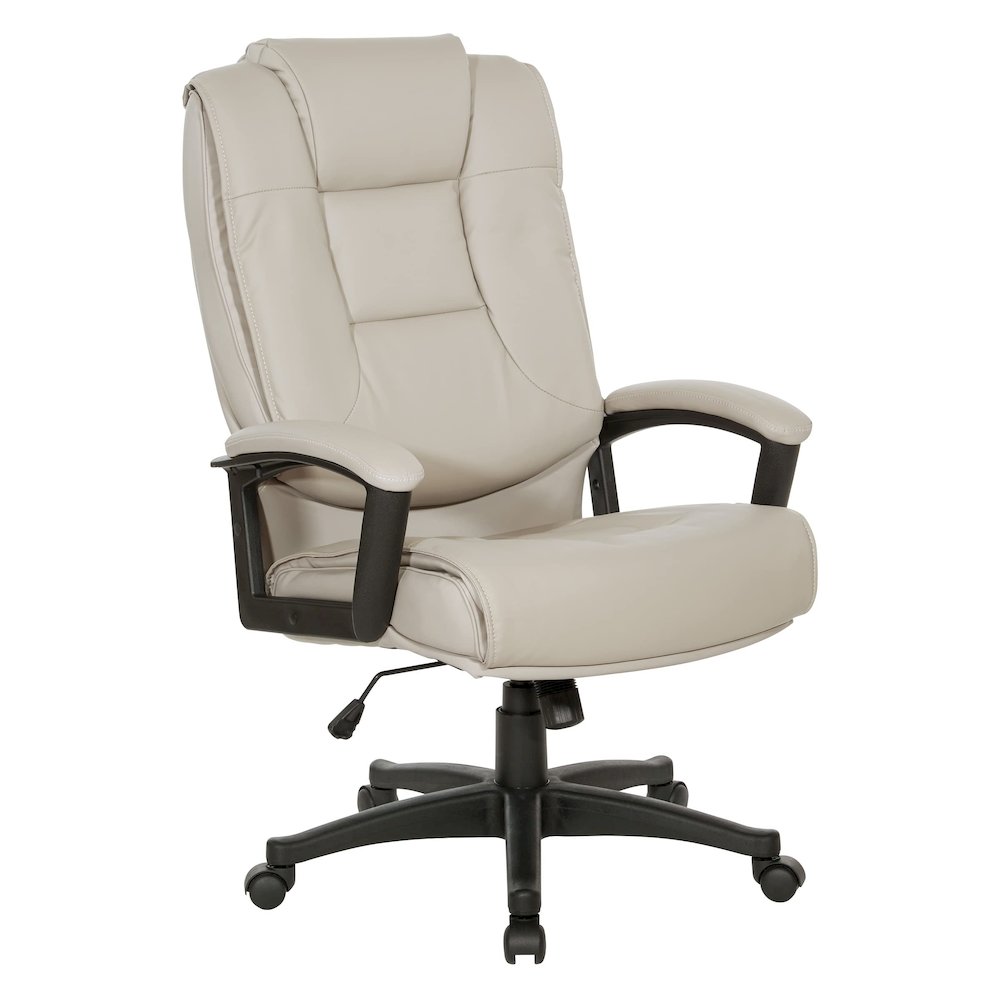 High Back Bonded Lthr Chair, Taupe