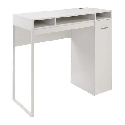 Ravel 47"W Desk with Storage in White Finish KD, RV9848-WH