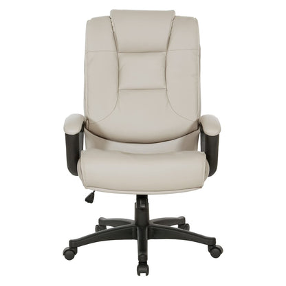 High Back Bonded Lthr Chair, Taupe