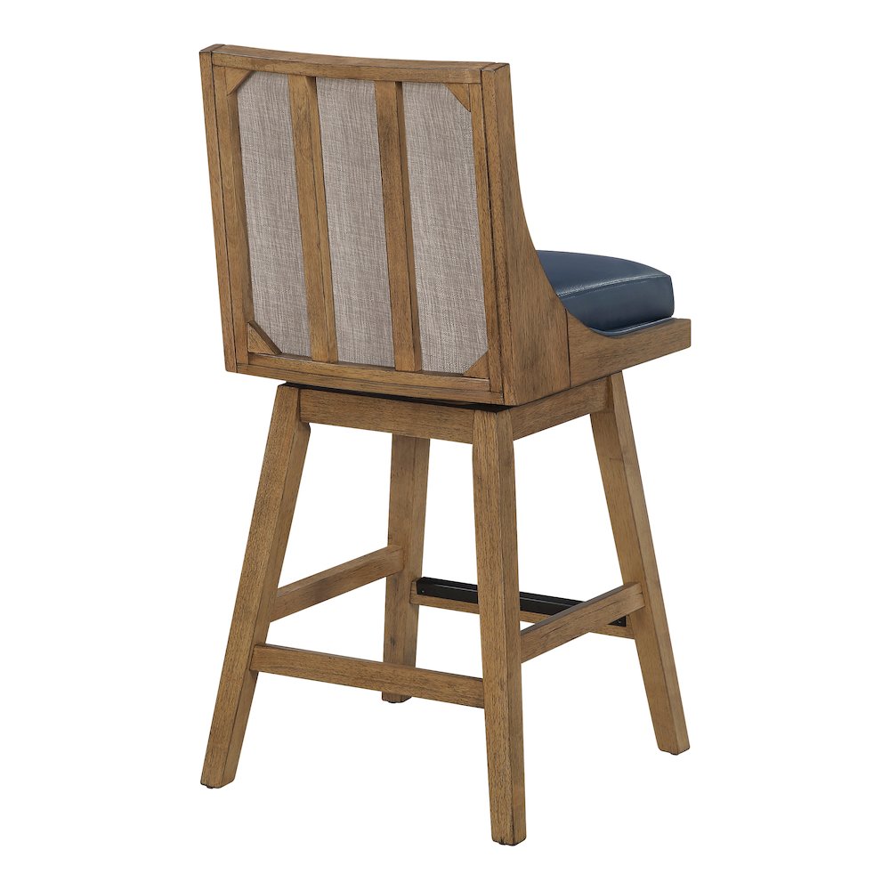 Darnel 26" Swivel Counter Stool 2-Pack in Navy Faux Leather