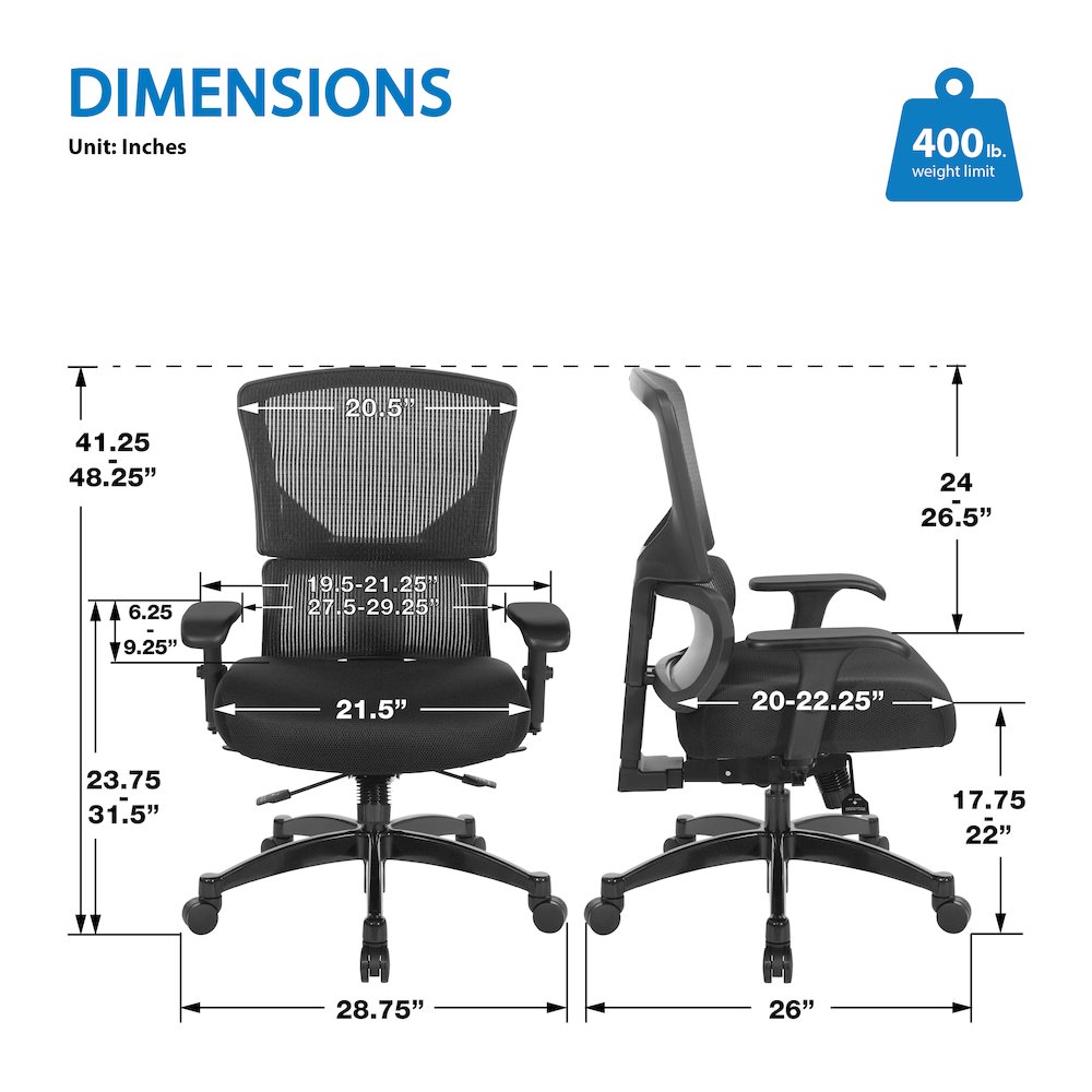 Big & Tall Vertical Matrix Seat and Back Manager's Chair