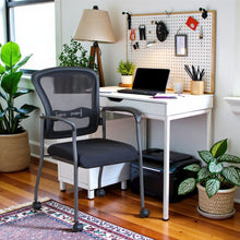 Black Guest Chair With Arms – Stackable Chair With Wheels for Offices