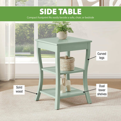 Golden Side Table in Sage Green Wood Finish