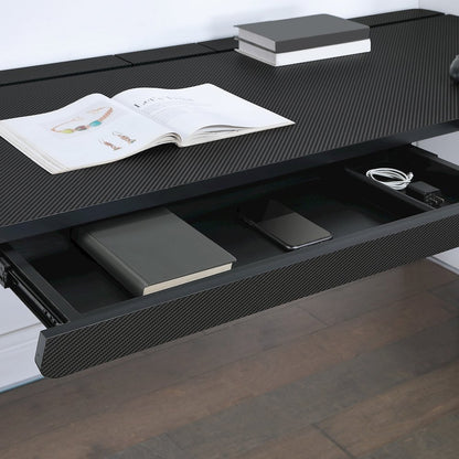 Kilo L-Shape Electric Lift Gaming Desk in Grey Carbon Fiber Finish