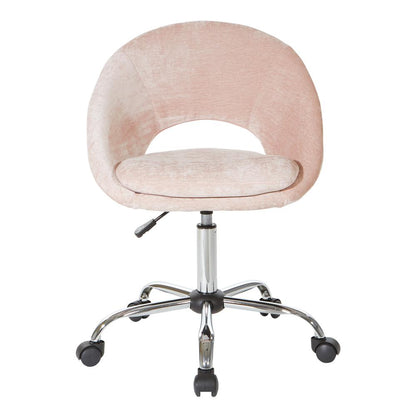 Milo Height Adjustable Home Office Chair in Durable Micro-Fiber Blush Velvet, ML26SA-V3