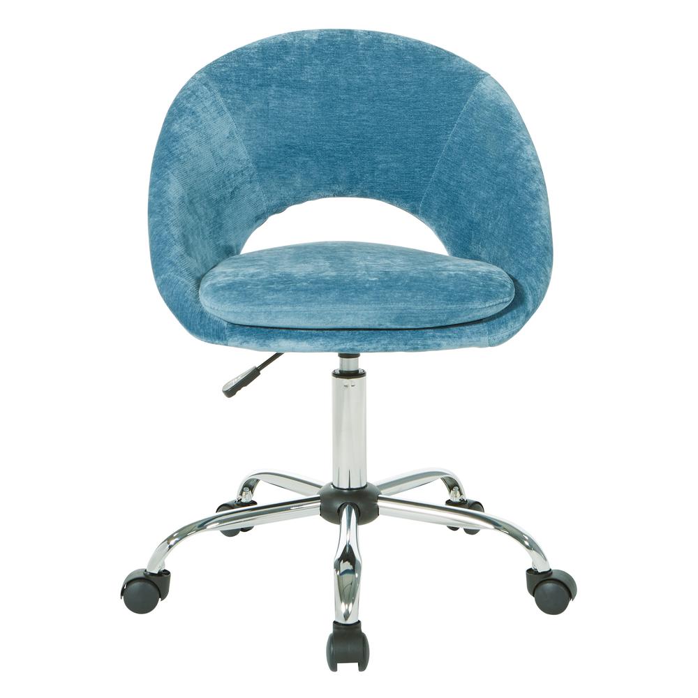 Milo Height Adjustable Home Office Chair in Durable Micro-Fiber Royal Velvet, ML26SA-V19