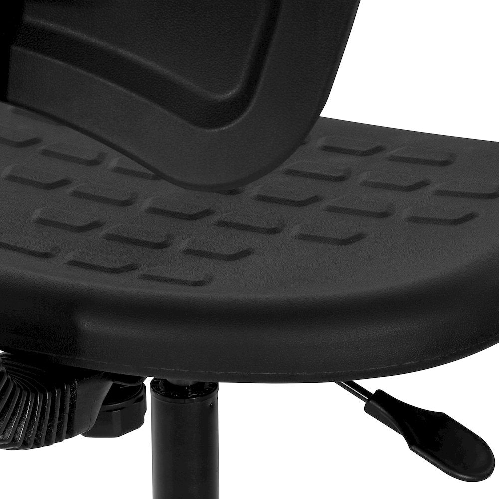 Black Self Skinned Urethane Intermediate Drafting Chair In Chrome Base