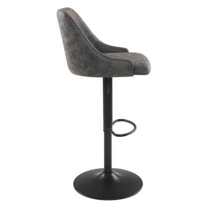 Sylmar Height Adjustable Stool in Charcoal Faux Leather