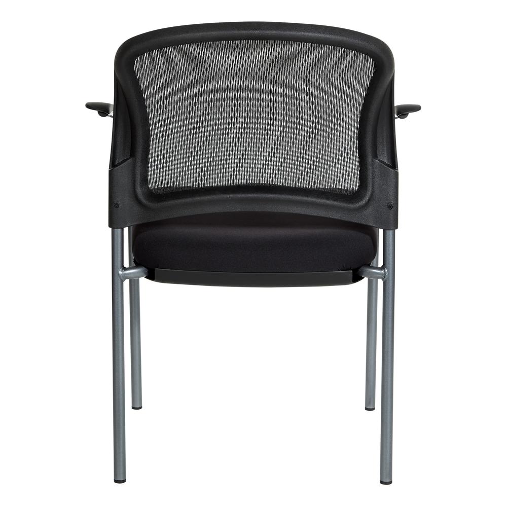 ProGrid Mesh Back with Padded Fabric Seat Visitor's Chair with Arms and Titanium Finish Frame, 86710R-30