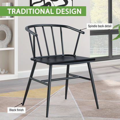 Lincoln All Metal Chair in Black Finish