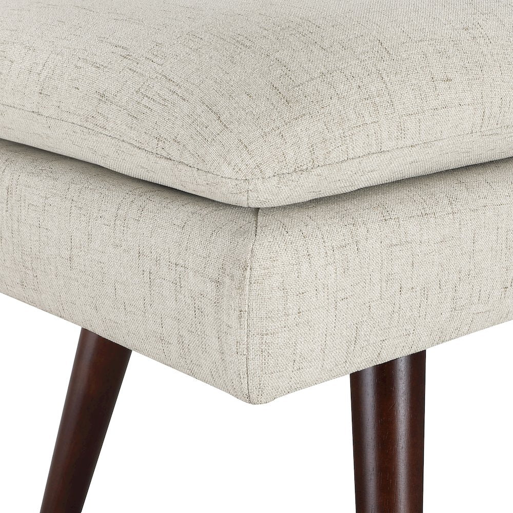 Amanda 54" Mid-Century Bench in Linen Fabric