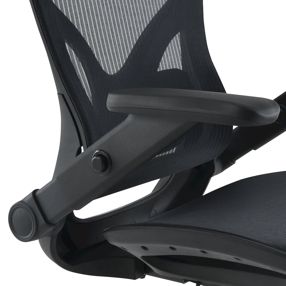Black Matrix Seat and Back Manager’s Chair, PU-Padded Adjustable 4D Flip Arms